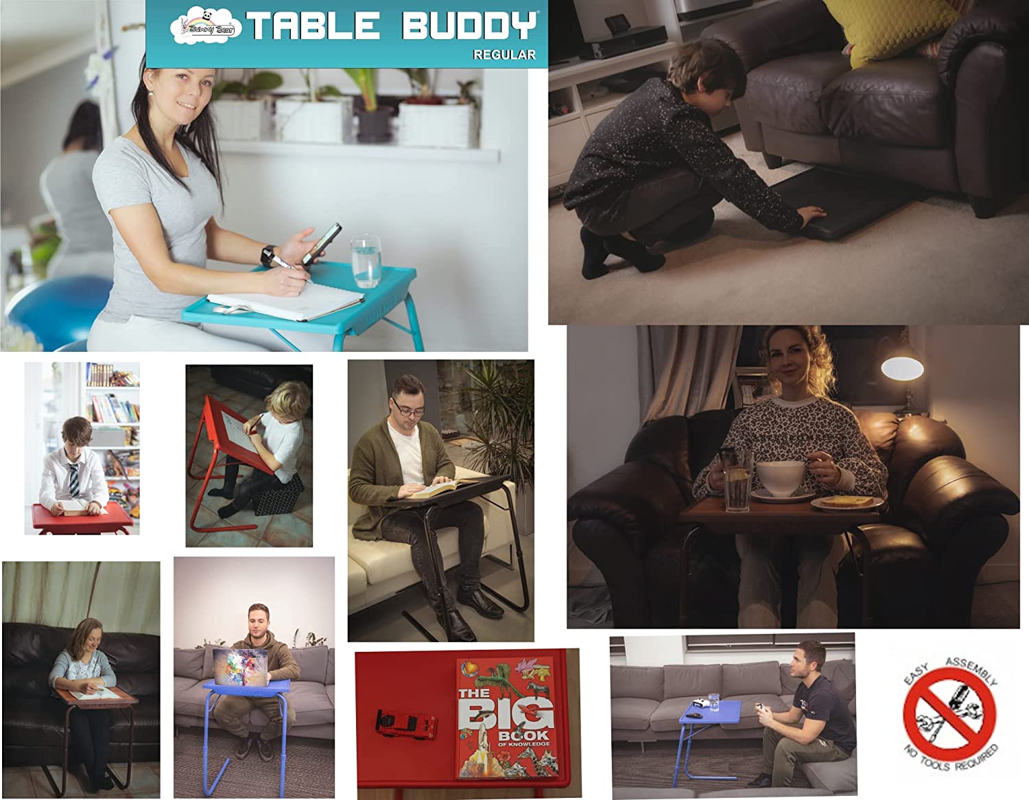 TABLE BUDDY ® | Adjustable Multi Position Portable Folding Table  |Alder