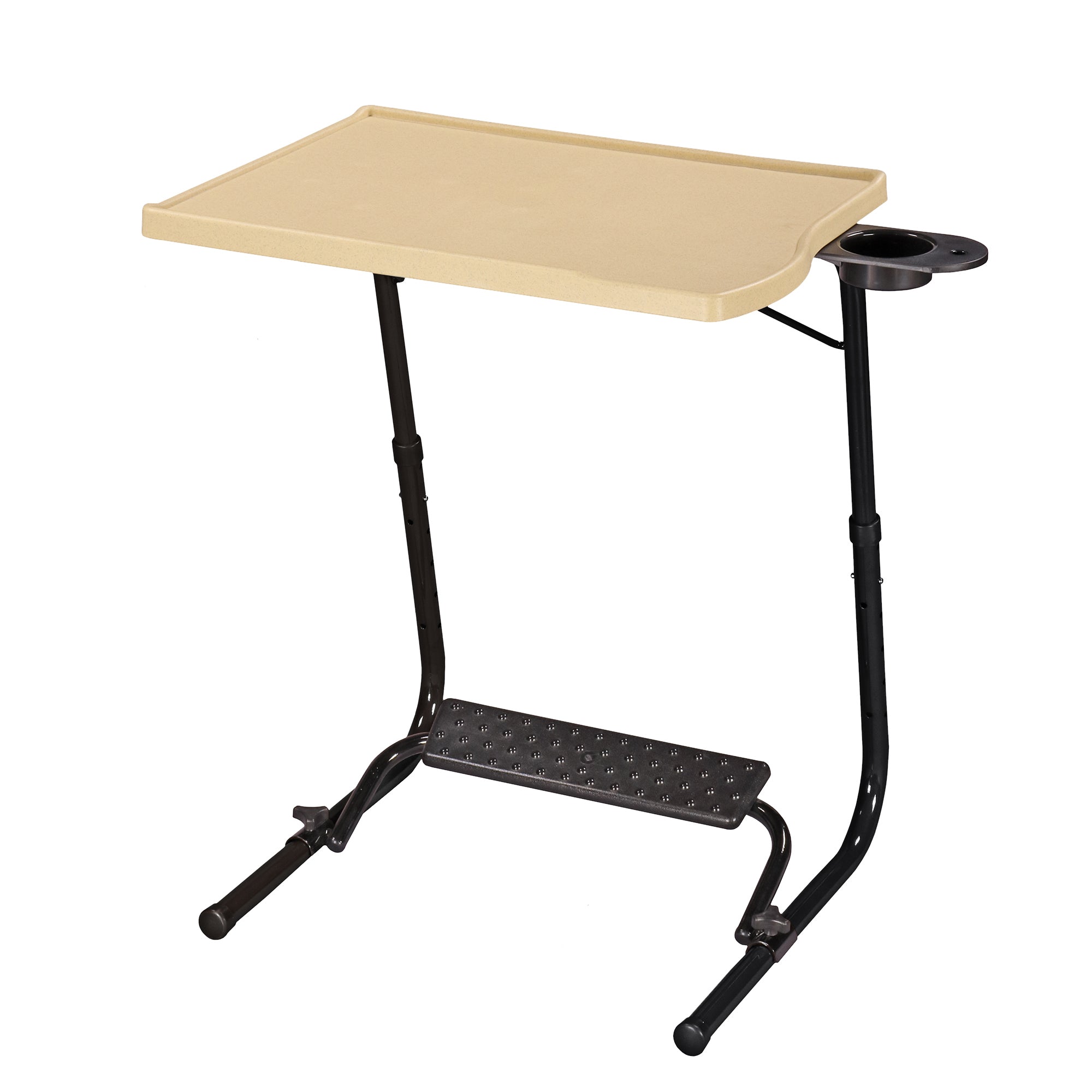 TABLE BUDDY executive ® | Folding Table With Cup Holder & Detachable Foot Rest | Marble