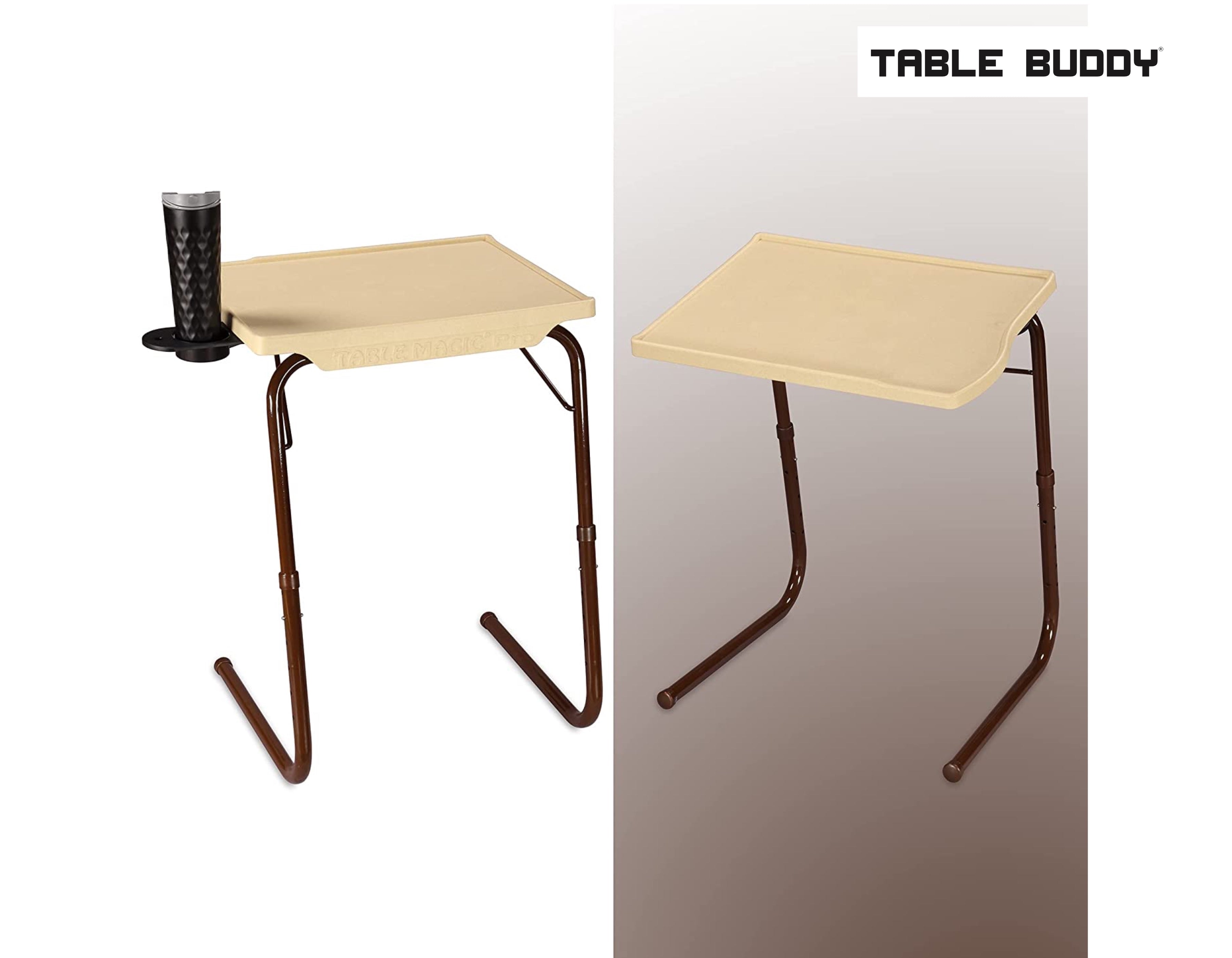TABLE BUDDY smart ® | Folding Table With Cup Holder | Marble