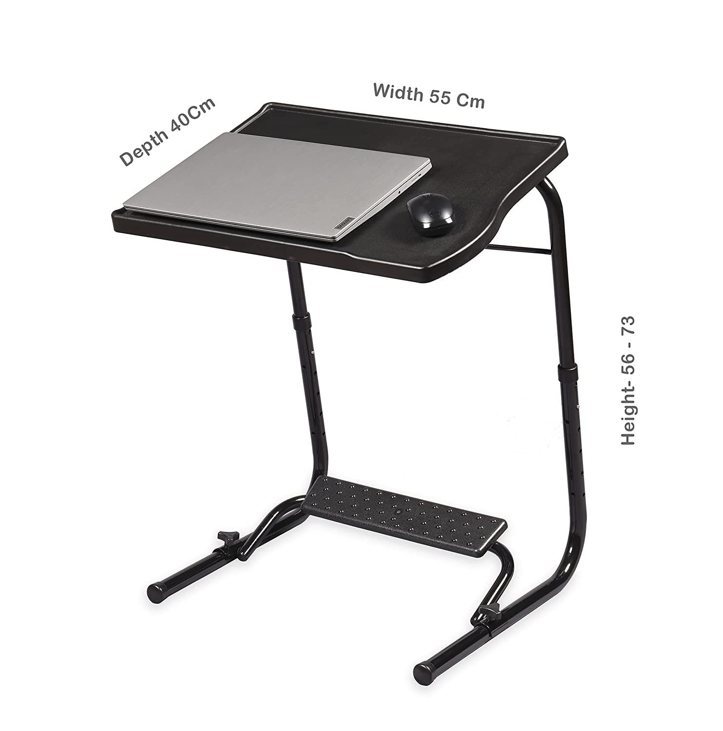 TABLE BUDDY executive ® | Folding Table With Cup Holder & Detachable Foot Rest | Black
